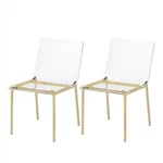 Pemberley Row Acrylic Clear/gold Dining Chair Contemporary Design 30.75"H X 1.... Fixed Price $333.49.