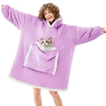 Joywoo Purple Wearable Blanket Hoodie,oversized Cat Lovers Sweatshirt. Fixed Price $66.53.