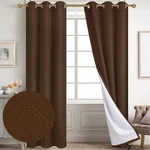 Diraysid 100% Blackout Linen Curtains Chocolate Brown Bedroom Grommet. Fixed Price $74.70.