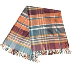 New Southern Living Fleecy Plaid Throw Blanket Fringed Cabincore Southwest Fall. Fixed Price $32.88.