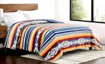 Pendleton Soft Plush Blanket Saltillo Stripe Queen 98" X 92" Colorful Print Nwt. Fixed Price $119.99.