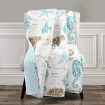 Lush Decor Harbor Life Throw Blanket, 50" X 60" L, Blue & Taupe - Bla.... Fixed Price $50.77.
