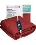 Black+decker Heated Throw Blanket 50" X 60" Fleece 3HR Timer 4 Settings. Fixed Price $25.00.