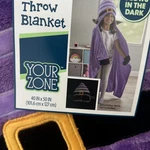 Your Zone Kids Purple Witch Glow In The Dark Hooded Throw, 40" X 50". Fixed Price $5.00.