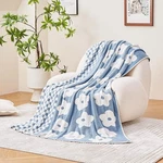 Xiblc Checkered Throw Blanket, Dusty Blue Super Soft Knit Breathable Bl.... Fixed Price $48.90.