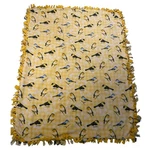 Spring Birds On Gingham Handmade Double Thick Fleece Tie Throw Blanket 50 X 65. Fixed Price $84.00.