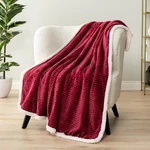 Pavilia Maroon Red Twin Bed Blanket Reversible Sherpa 60 X 80 Inches, Wine. Fixed Price $36.99.