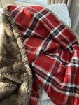 Martha Stewart Red Plaid Faux Fur Throw Blanket 50X60 Collection For Macy's. Fixed Price $45.00.