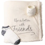 Life Is Better With Friends Sherpa Lined Royal Plush Blanket Gift Set 42 X 50. Fixed Price $79.98.