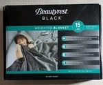 Beautyrest Black Weighted Blanket 15LBS Quilted 48" X 72" Color Gray. Fixed Price $49.99.