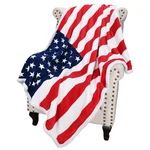 Patriotic Us Flag Blanket, American National Throws, Sherpa Fleece Rever.... Fixed Price $32.99.