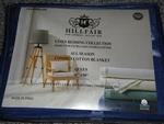 Hillfair Blue All Season 100% Combed Cotton Blanket Queen 90" X New. Fixed Price $32.48.
