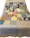 Vintage Square Patch Quilt Machine Made Oversized King 104INX87IN. Fixed Price $111.20.