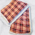 Lavish Home Pink-reds Plaid Sherpa Lined 50"X 60" Throw Blanket. Fixed Price $24.00.