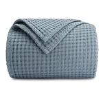 Waffle Blanket Queen, 90" X - 100% Cotton Pacific Blue. Fixed Price $83.84.