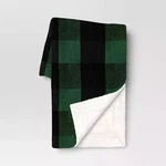 Threshold Woven Chenille And Faux Shearling Buffalo Check Throw Blanket. Fixed Price $16.99.