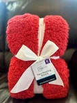 Mainstays Faux Shearling Blanket, Red, King 120"X90", For Adult. Fixed Price $19.99.