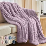 The Connecticut Home Blanket Soft 65" X 50" (throw), Purple (shag). Fixed Price $25.99.