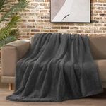 Lucky Brand Solid Rabbit Mink Faux Fur Throw Blanket, Grey 50"X70", Dark Gray. Fixed Price $55.99.