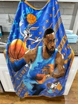 Space Lebron James Tune Squad Fleece Blanket. Fixed Price $20.00.