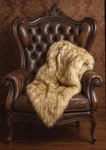 Victorian Trading Co Taupe Fox Sleigh Ride Faux Fur Throw Blanket 60X70" 41A. Fixed Price $280.25.