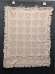 Vtg Hearts Pink Peach Cream Woven Double Sided Tapestry Throw Blanket 44X54. Fixed Price $29.99.