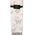Nicole Miller Pink Butterfly Chenille Throw Blanket Oversized Ivory Tassel 50X70. Fixed Price $64.99.