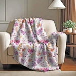 Floral Hearts Printed Velveteen Plush Blanket Soft Elegant Style. Fixed Price $80.00.