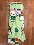 New Hello Kitty St Patricks Day Over The Rainbow Green Blanket Throw 60X70 Nwt. Fixed Price $44.99.