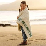 Carraig Donn 100% Soft Merino Wool Baby Blanket With Sheep And Shamrock Pattern. Fixed Price $73.20.