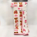 Love Always Reversible Velvet Plush Throw Blanket Teddy Bear Roses Pink White. Fixed Price $50.00.