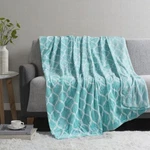 Madison Park Oversized 60 X Ogee-print Aqua Throw T4103707. Fixed Price $24.95.