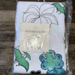 Jumpoff Jo Baby Muslin Swaddle Blanket, 47" X 70% Rayon- Tiny Dino. Fixed Price $16.00.