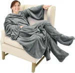 Catalonia Wearable Fleece Blanket With Sleeves And Foot Pockets For Adult Women. Fixed Price $39.05.