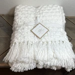 Pottery Barn Teen Bubble Hand Woven Throw Blanket 50 X 60" Ivory. Fixed Price $69.00.