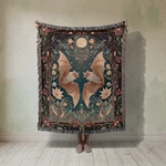 Bat Woven Blanket, Gothic Tapestry, Celestial Wall Hanging. Fixed Price $75.99.