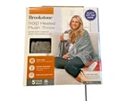 Brookstone N-a-p Heated Plush Throw 50 X 60 Taupe *new. Fixed Price $39.99.
