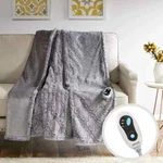 Beautyrest Brushed Long Fur Electric Ogee Throw Blanket Gray 50 In X 60 New. Fixed Price $49.95.