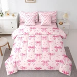 Cute Bowknot Bag Pink Coquette 7-PIECE Bedding Set. Fixed Price $50.02.