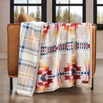 Pendleton Reversible Plush Throw 50" X 70" Legend Lake Gray Polyester New. Fixed Price $42.95.