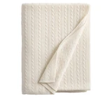 $165 Quince Cable Knit Cashmere Throw 50 X 70 Ivory - Nwt. Fixed Price $124.90.