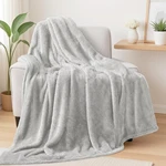 Exclusivo Mezcla Plush Fuzzy Fleece Throw Blanket Extra 50X70 In, Light Grey. Fixed Price $26.99.