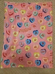 Valentine Day Pink Sweethearts Candy Microfleece Blanket Conversation. Fixed Price $7.99.