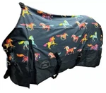 Showman Turnout Blanket 64-68 Horse Southwestern Aztec Print Black 300G 1200 Den. Fixed Price $65.00.