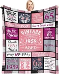 Birthday Gifts For Women Blanket 60"X 50", Year 60X50 Inch, PINK-65TH. Fixed Price $31.75.