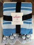 Nwt Martha Stewart Whim Blanket Lg Tassel Throw Band Together Blue 50''X 60''. Fixed Price $24.99.