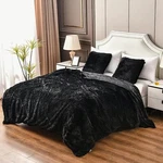 Yusoki Black Queen Faux Fur BLANKET,2 LAYERS,90"X90" Without Pillows Big Soft.... Fixed Price $82.92.