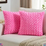 Hot Pink Throw Pillow Covers 18X18 Set 2, Soft Textured Cushion Cases. Fixed Price $39.19.