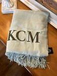 Williams Sonoma European Cashmere Throw Seafoam Mono Kcm Nwt. Fixed Price $98.00.