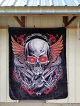 Skull With Wings Unchained Queen Size Blanket. Fixed Price $58.21.